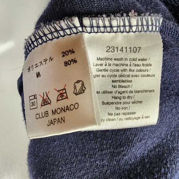 Vintage 80s Club Monaco Velour Zip Front Track Jacket Navy Blue Size Large - Picture 8 of 8